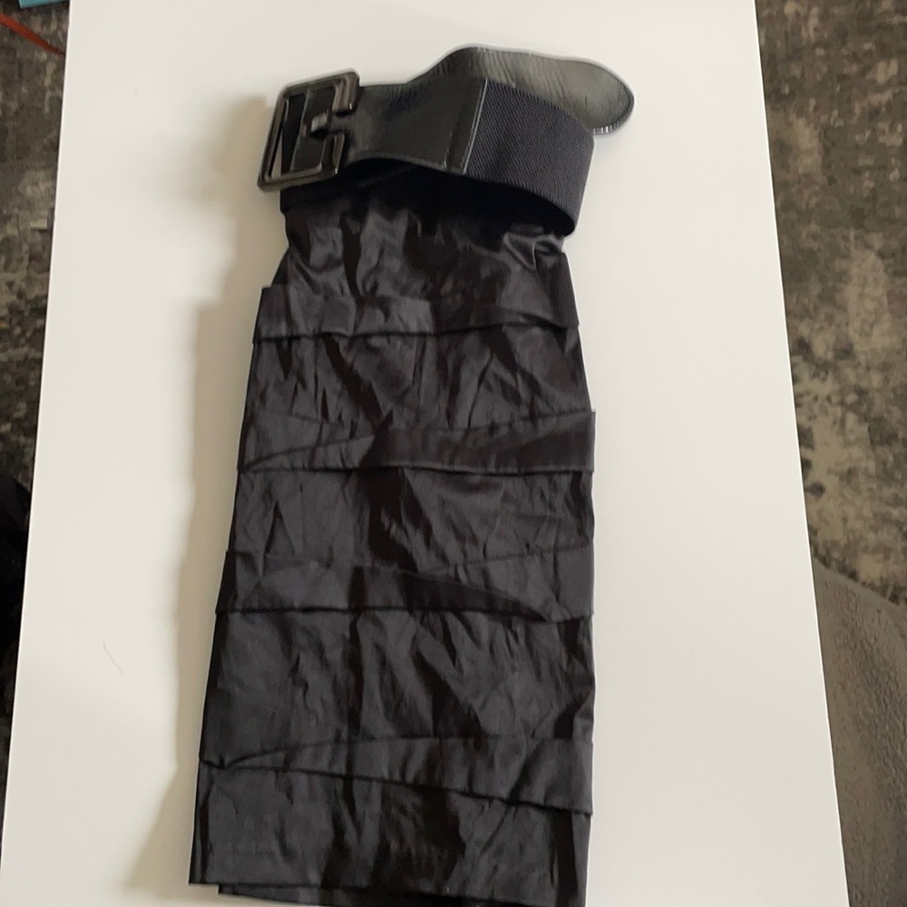 Fake Black Satin Skirt